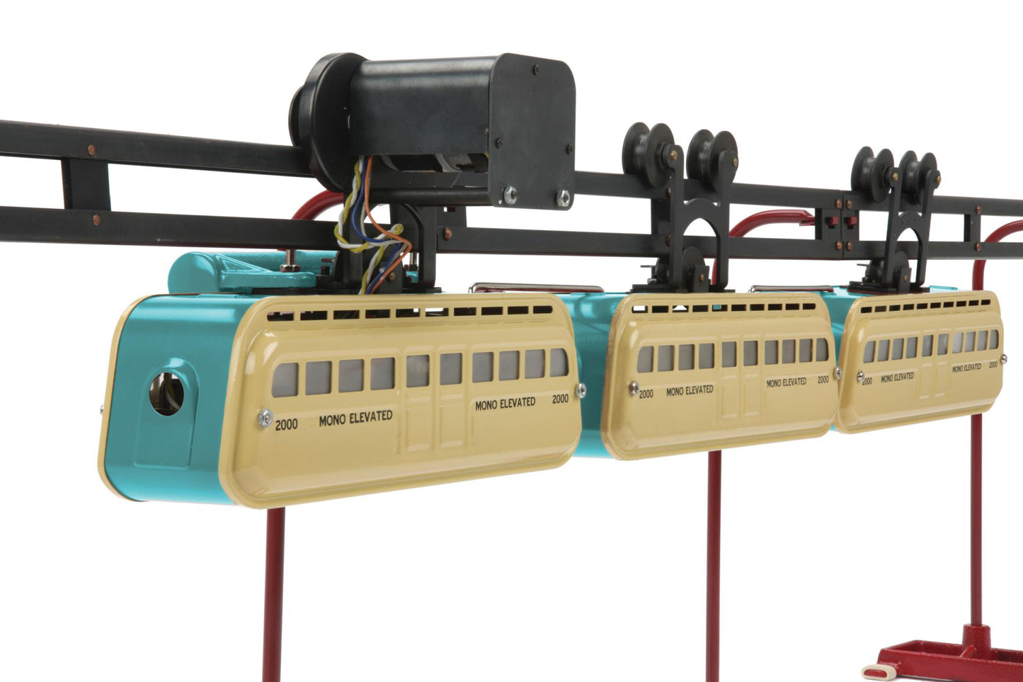 O Gauge Tinplate Detroit Monorail Set - PS-3 Blue-Cream