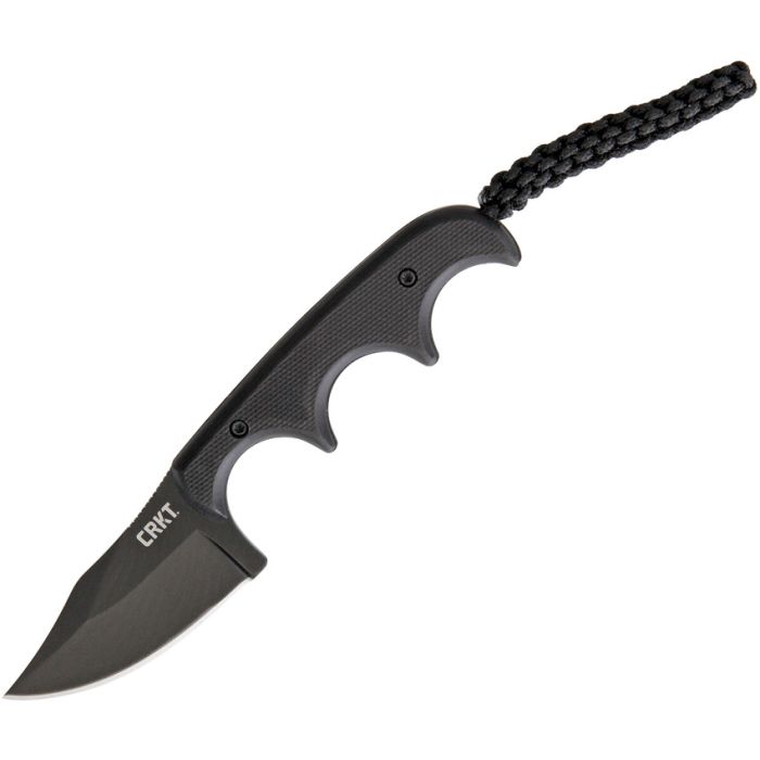 CRKT Folts Minimalist Bowie, 5.13" overall. 2" black 5Cr15MoV stainless clip point blade. Black micarta handle. Full tang. Black Zytel clip sheath.